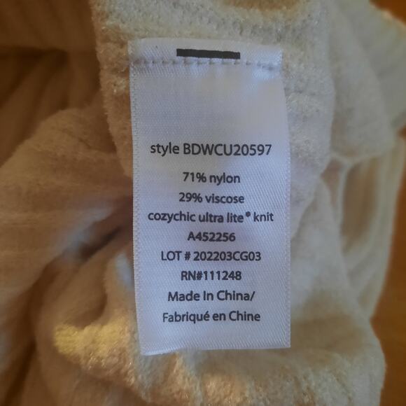 Barefoot Dreams Cozy Chic Ultra Lite Bat Wing Sleeve Zip Front Hoodie Size S/M - Picture 6 of 8